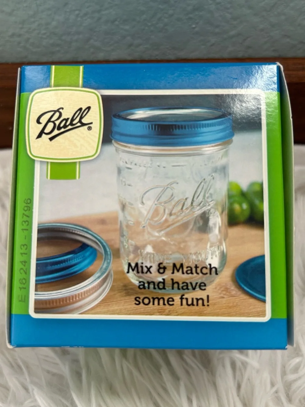 Ball Collection Elite Color Series Blue Wide Mouth Lids and Bands Set of 6 NEW